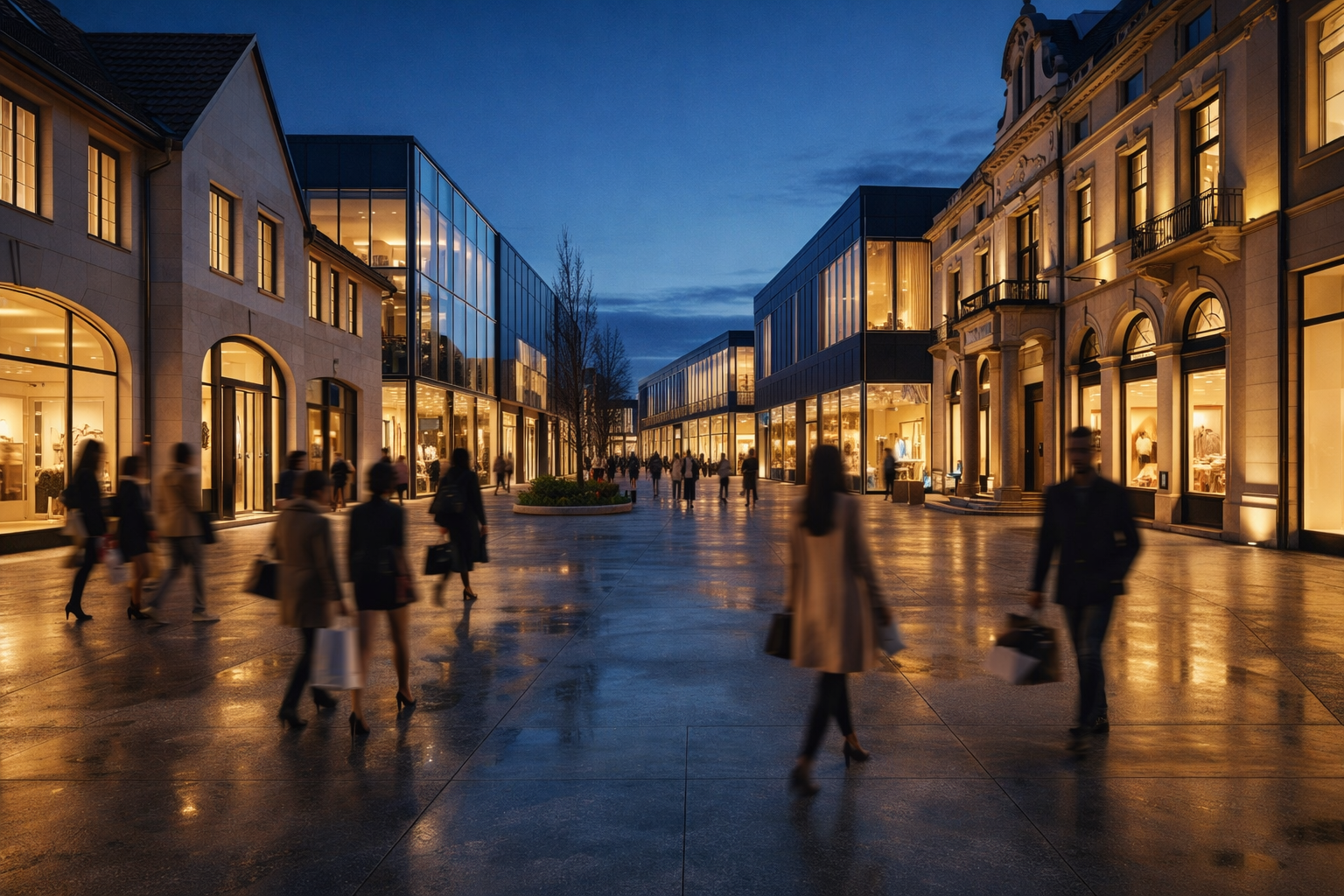 Outletcity Metzingen abends